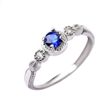 TANZANITE STERLING SILVER RING - TRILOGY